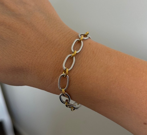 Brand New Two Tone Bracelet ( smaller link )