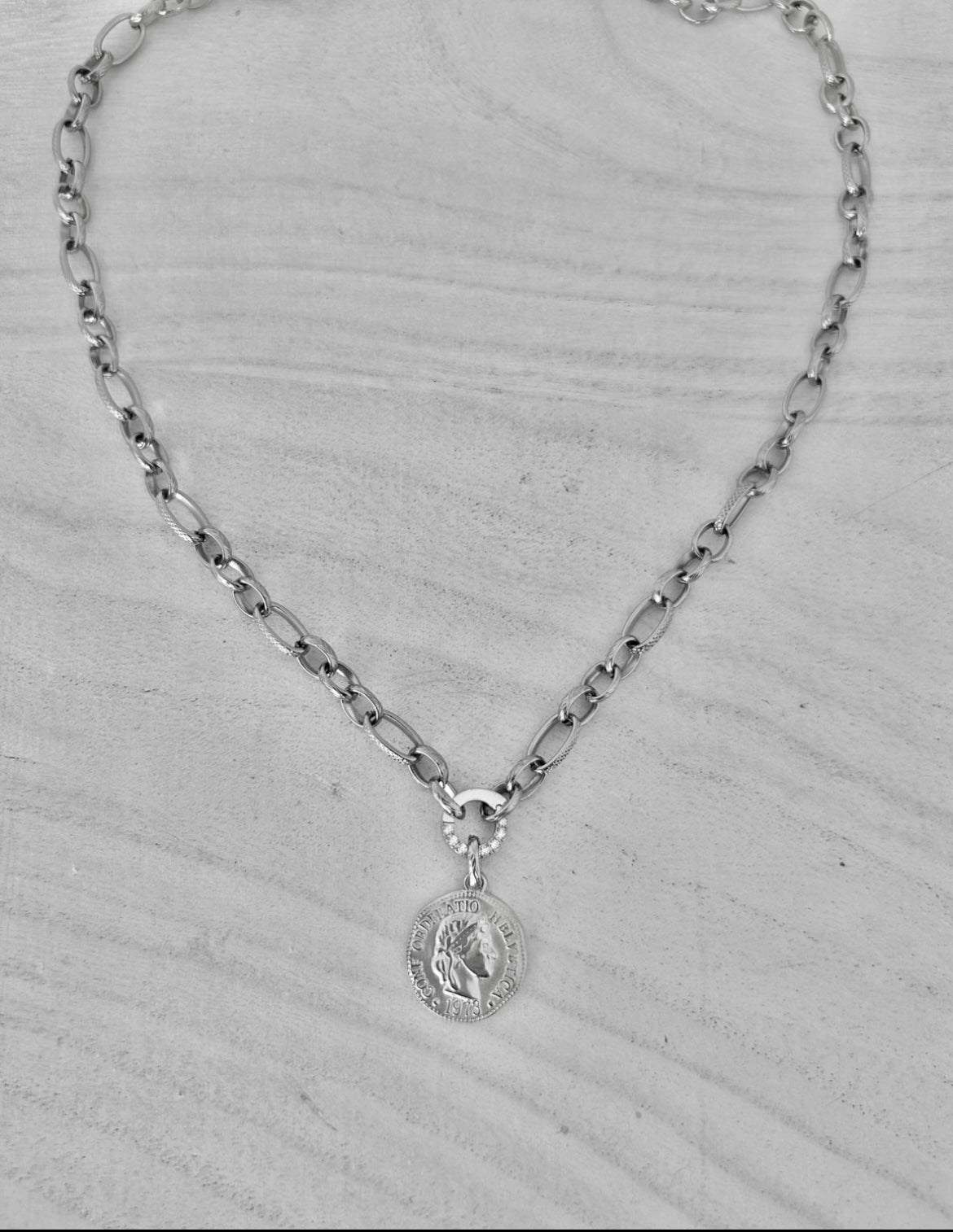 Coin On Timeless Edge Chain (silver)