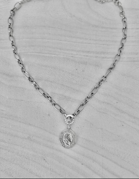 Coin On Timeless Edge Chain (silver)