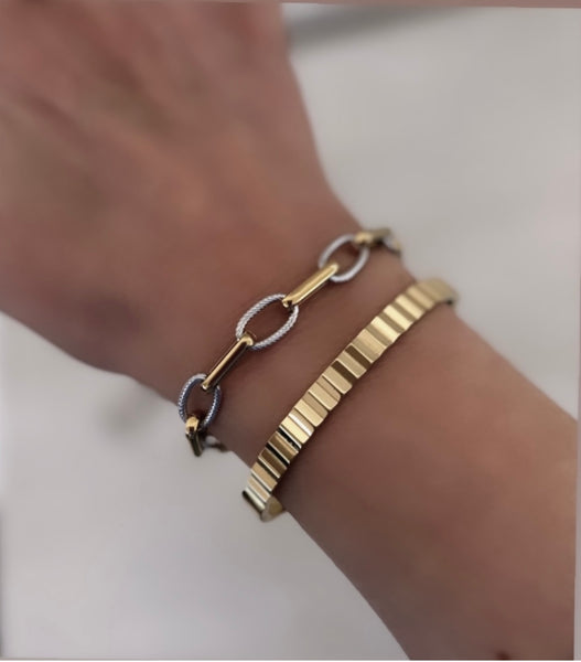 Timeless Edge Two Tone Bracelet