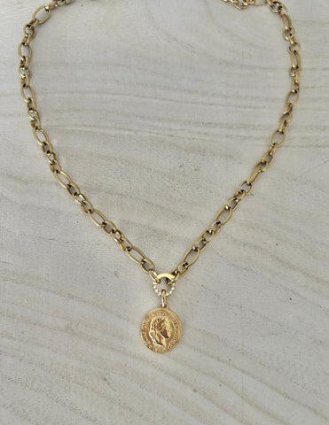 Coin On Timeless Edge Chain ( Gold)