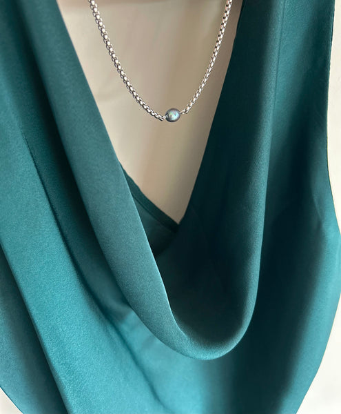 Luxe Pearl Chain ( Silver Dark )