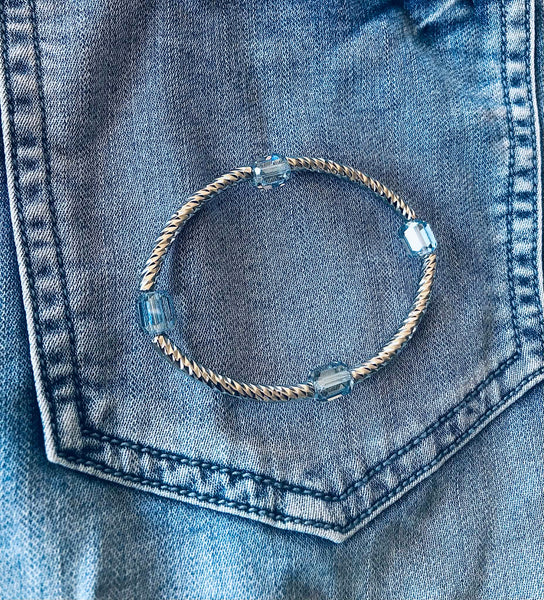 Bar Bracelet ( Crystal Blue )