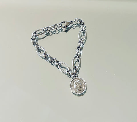 Ancient style Coin Bracelet Silver