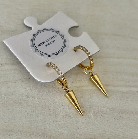 Sparkle Hoops with point charms (Gold)