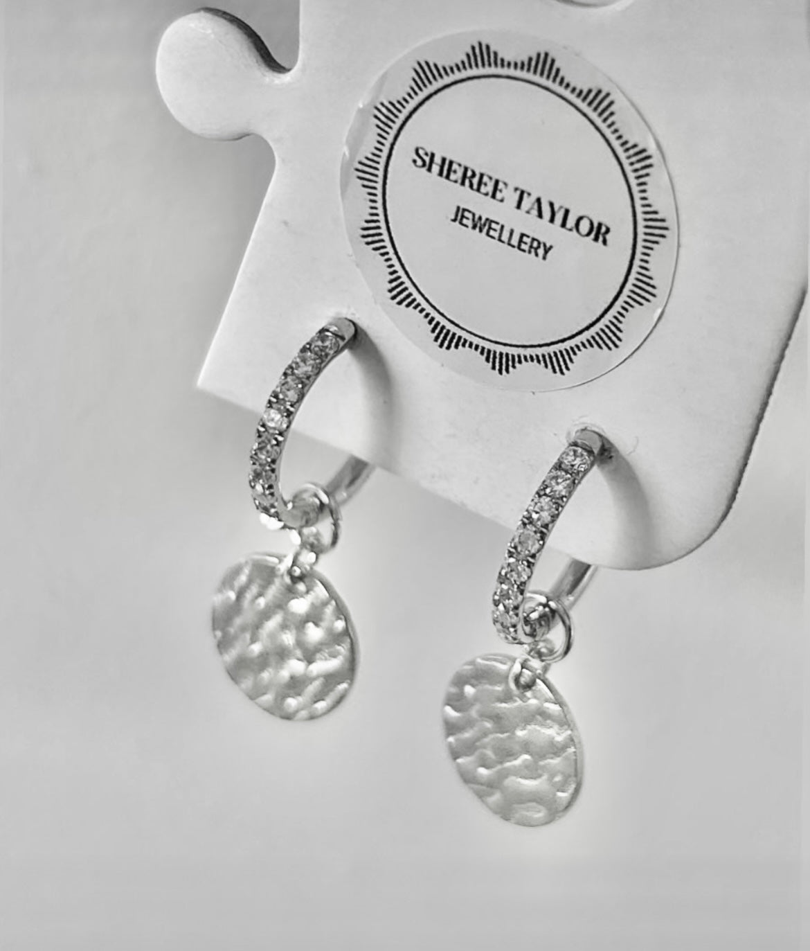 Sparkle Hoop with Disc Charm (silver)